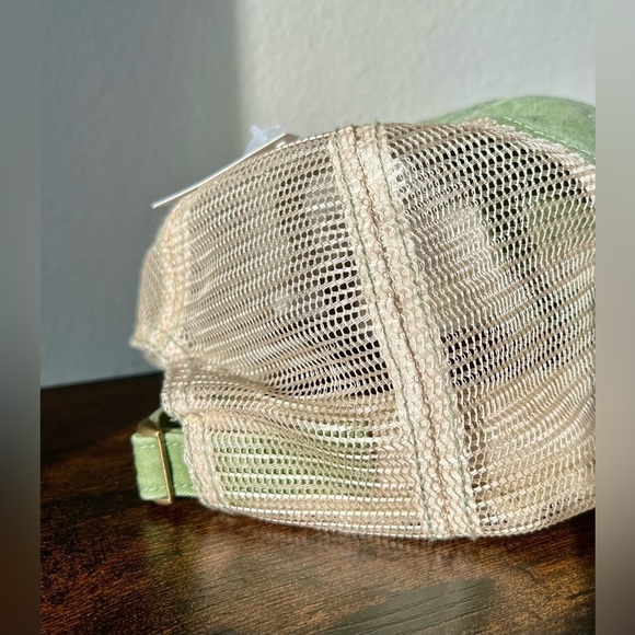 NWT Green Washed Beige Mesh Baseball Hat - Picture 3 of 6